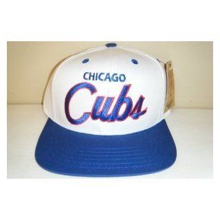 Chicago Cubs Retro Script 2 Tone Snapback Cap Hat White