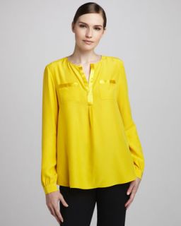 Lafayette 148 New York Samantha Silk Caftan Blouse   