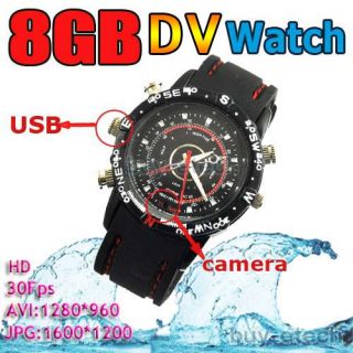 New 8GB Spy Watch Waterproof Hidden Recorder Camera HD DVR DV 1280 x