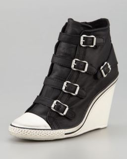  available in black $ 200 00 ash high wedge leather sneaker $ 200