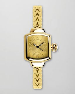 small fishtail strap square watch gold $ 245
