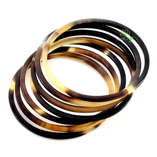 Organic Horn Bangle Bracelets Set of 7 Handmade