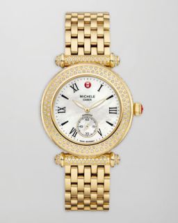 Michele Gold Caber Pave Diamond Watch Head & Bracelet Strap   Neiman