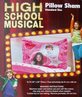 High School Musical Troy Gabriella Pink Pillow Sham Bedding New