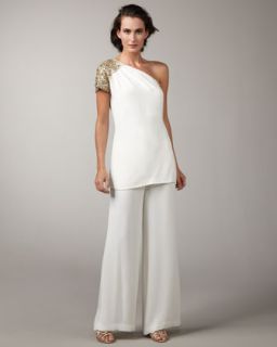  wide leg crepe pants available in ivory $ 280 00 kay unger new york