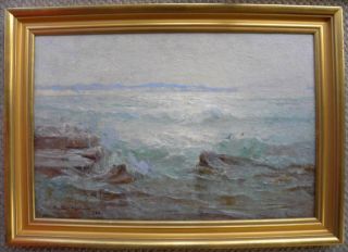 Hedley Parsons Old Coastal Impressionist Oil Painting 