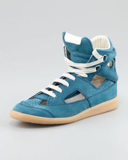 cutout high top sneaker blue $ 685