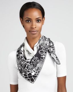 sylvan printed silk scarf black $ 375