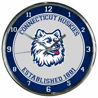 NCAA UCONN Huskies Chrome Clock
