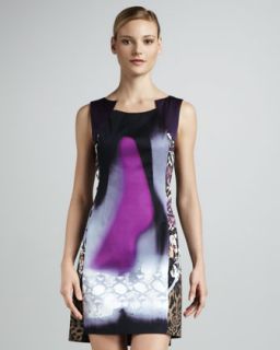  dress available in navy $ 348 00 elie tahari rosalee mixed print dress