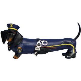 Hot Diggity K 9 Patrol Police Officer Cop Dachshund Dog Figurine by