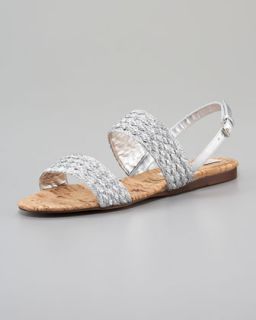  in silver $ 390 00 stella mccartney flat metallic sandal $ 390