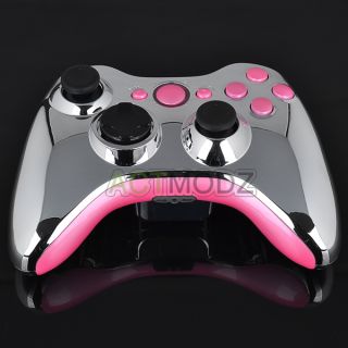 Full Housing Shell Polished Pink Button for Xbox 360 Controller