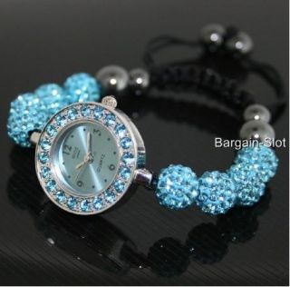 Shamballa Crystal Disco Ball Turquoise Bracelet Diamante Shambala Gift