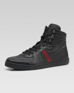 Gucci Lace Up Sneaker with Web Detail   