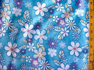 Hello Kitty Flower in Blue Cotton Fabric Daisy 63 Wide