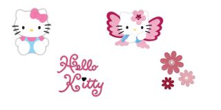 655791) Hello Kitty Sitting w/bow *(655800) Hello Kitty, Butterfly