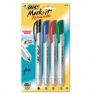 Bic Mark it Retractable Permanent Marker   Assorted Four
