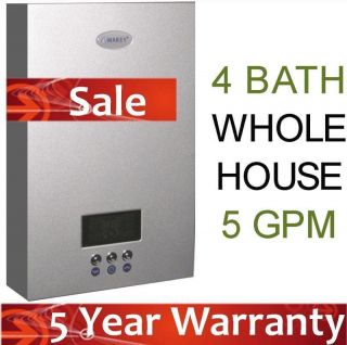 Tankless Hot Water Heater Electric On Demand 5 GPM Whole House Marey