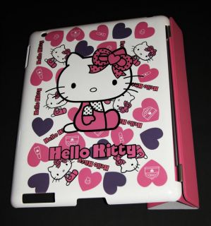 Hello Kitty Hard Back Case Leather Smart Cover Combo for Apple iPad 2