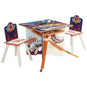 Hot Wheels Cars Track Table Chair Set, Includes 2 cars, Kids Toy Race