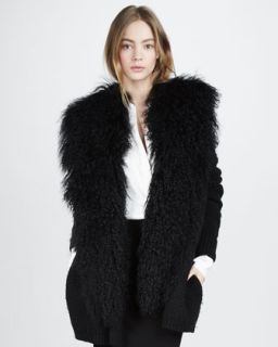 DKNY Faux Fur Trim Puffer Parka   