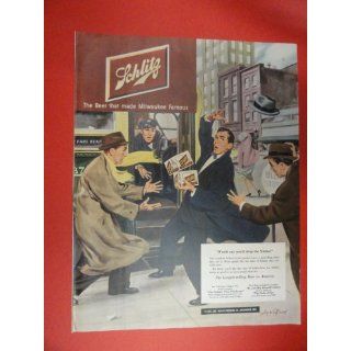Schlitz Beer Print Ad. Orinigal 1951 Vintage Collier,s