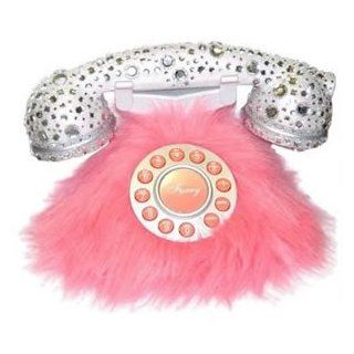 New Southern Telecom Pink Fur and Rhinestone Phone Emerson
