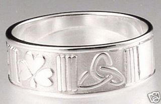 Sterling Silver Symbol of Ireland Celtic Ring Mens Irish sz