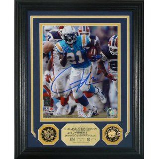 LaDanian Tomlinson Autographed Photomint w/ 2 Gold Coins