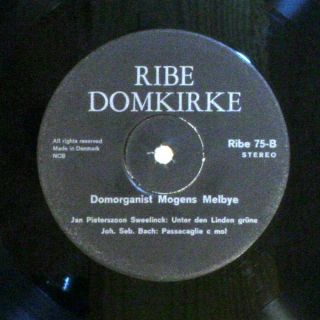 Mogens Melbye Orgelmusik I Ribe Domkirke LP DK Ribe VG VG