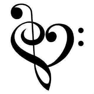 Music Heart decals wall saying vinyl lettering home decor