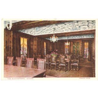 1910 Vintage Postcard   English Room   The Blackstone