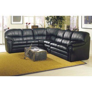 100% Leather Sectional Overstuffed Plush Arms Black Tan