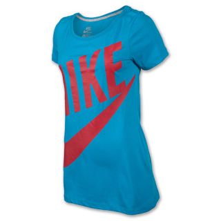 Womens Nike Exploded T Shirt Blue/University Red