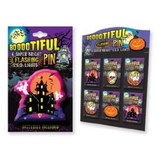  Halloween Flashing Pins With Display Case Pack 48