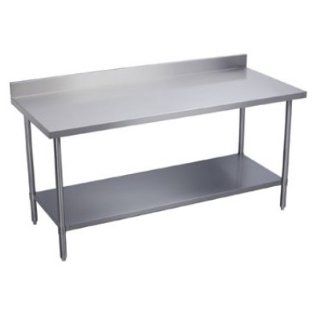  Table w/ 4 in Backsplash, Metal Feet, 48 X 24 in, Each