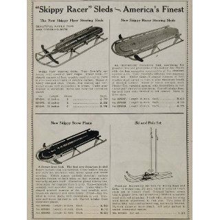 1937 Ad Skippy Racer Flyer Sled Snow Plane Ski Pole