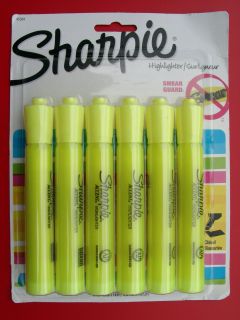 Tank Style Highlighters 6 Fluorescent Yellow Highlighters 45301