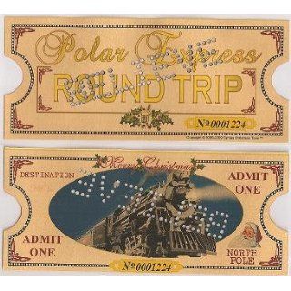Polar Express Punched Golden Keepsake Ticket Original Size