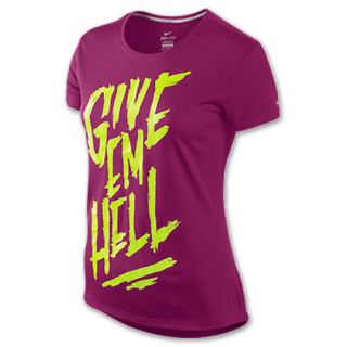 Nike Give Em H*** Womens Tee Shirt Rave Pink