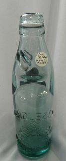  Soda Marble Cap Glass Bottle Hindle $ Company Blackpool EXC IGM