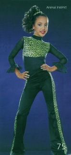 New Lime Leopard Tap Hip Hop Dance Costume Sz Choices