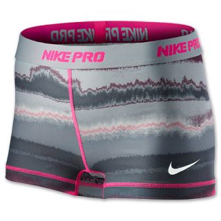 Nike Womens Pro Core Print Compression Shorts Pink