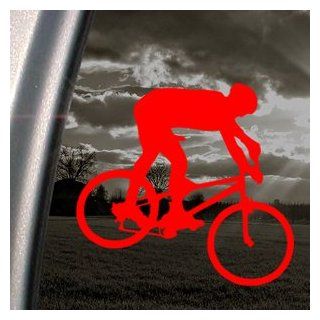 Mountain Bike Biker Red Decal Bicycle Window Red Sticker