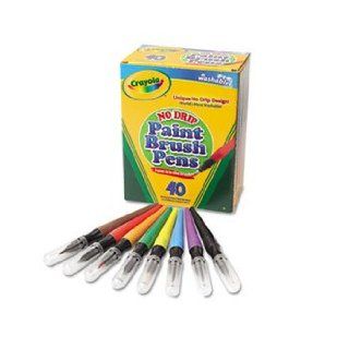 Washable Paint Brush Pens, 8 Assorted Colors, 40/Set by