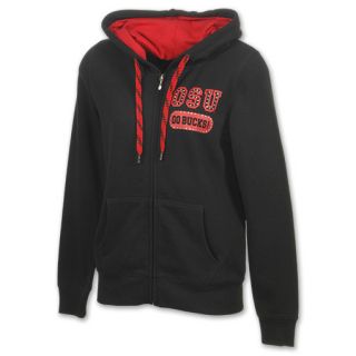 Ohio State Buckeyes NCAA Star Studded Womens Full Zip Hoodie