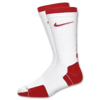 Nike Elite 2 Layer Basketball Crew Socks White/Red