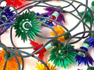 Vintage Christmas Mini Lights Covers Reflectors Multi Colored Plastic