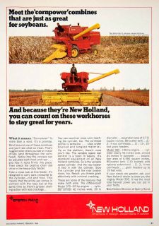 1968 Ad New Holland Sperry Rand Soybeans Combine Beans Farmer